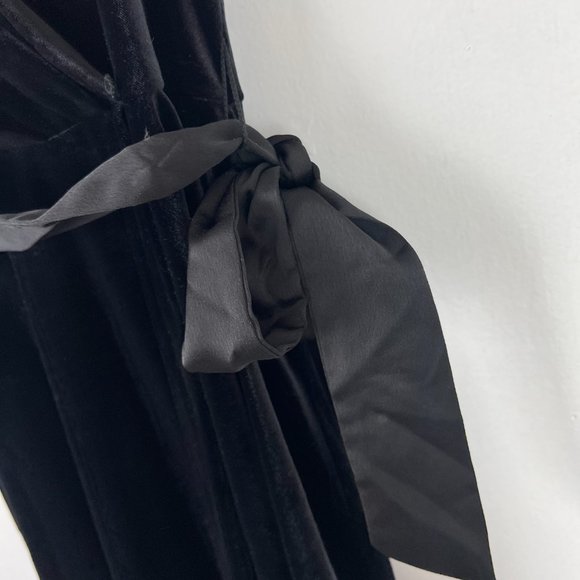 NWT DKNY Velvet Midi Wrap Dress Sleeveless Black Size 12 NEW $139 - Picture 5 of 12